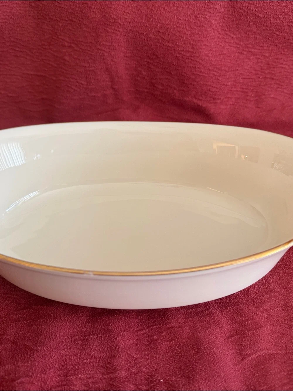 Lenox Ivory Oval Serving Platter with Gold Trim